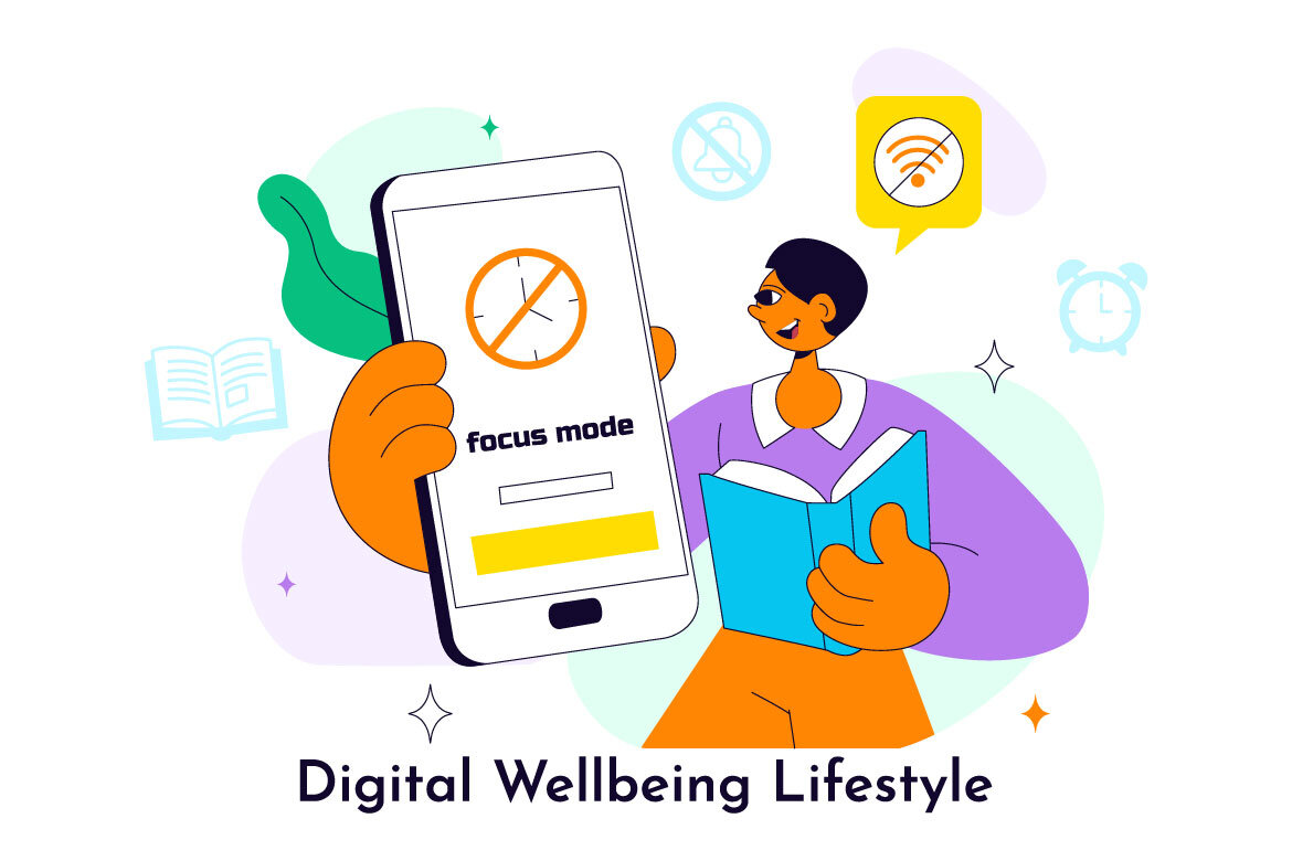 10 Digital Wellbeing Lifestyle FREE Illustrations - view 4