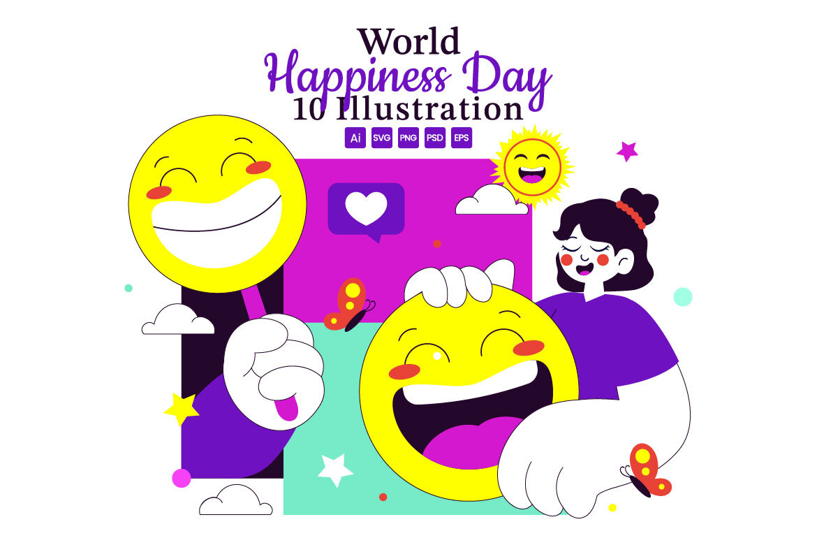 10 Happiness Day Free Illustrations