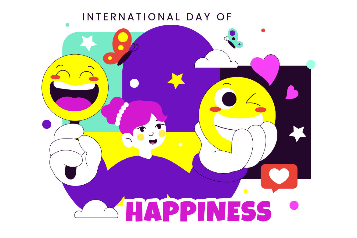 10 Happiness Day Free Illustrations alt