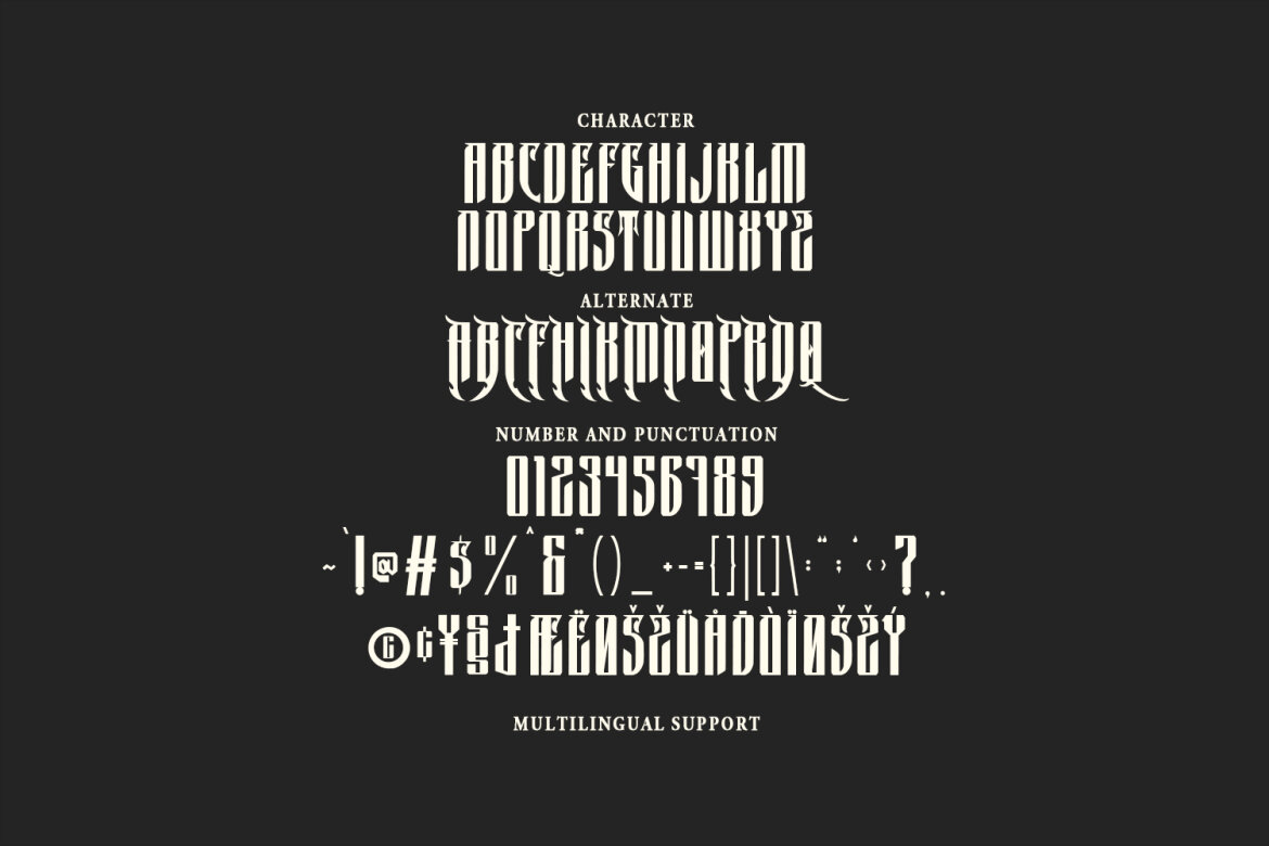 Puscreb Gothic Free Font - view 6