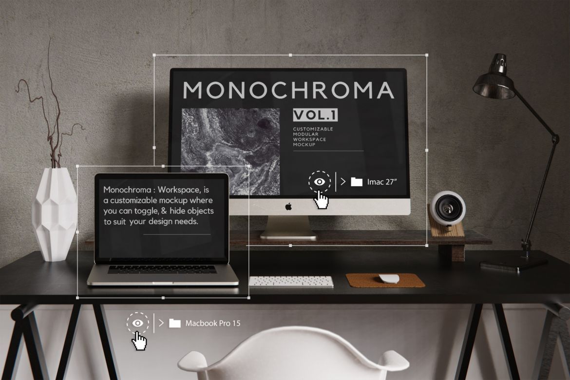 Free Customizable Workspace Mockup alternate