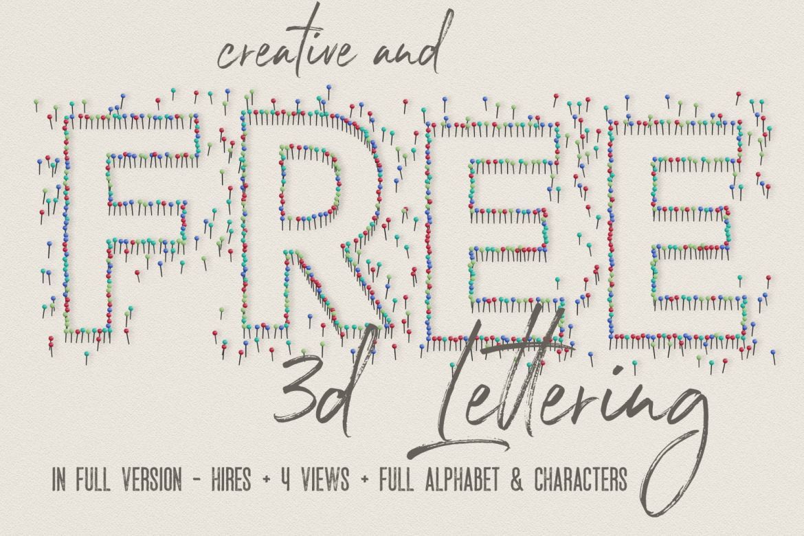 Free Wall Pins 3D Lettering - view 3