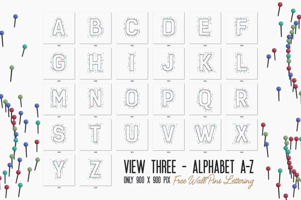 Free Wall Pins 3D Lettering - view 4