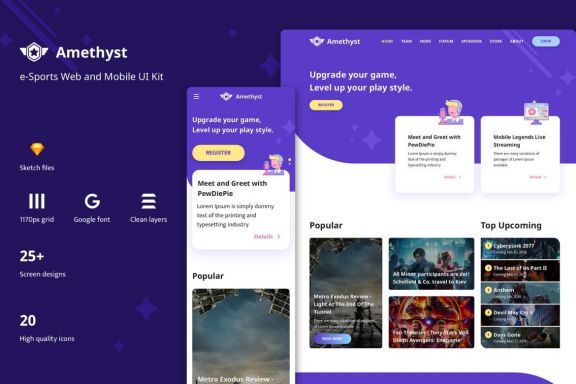 Amethyst - Esports Sketch Template