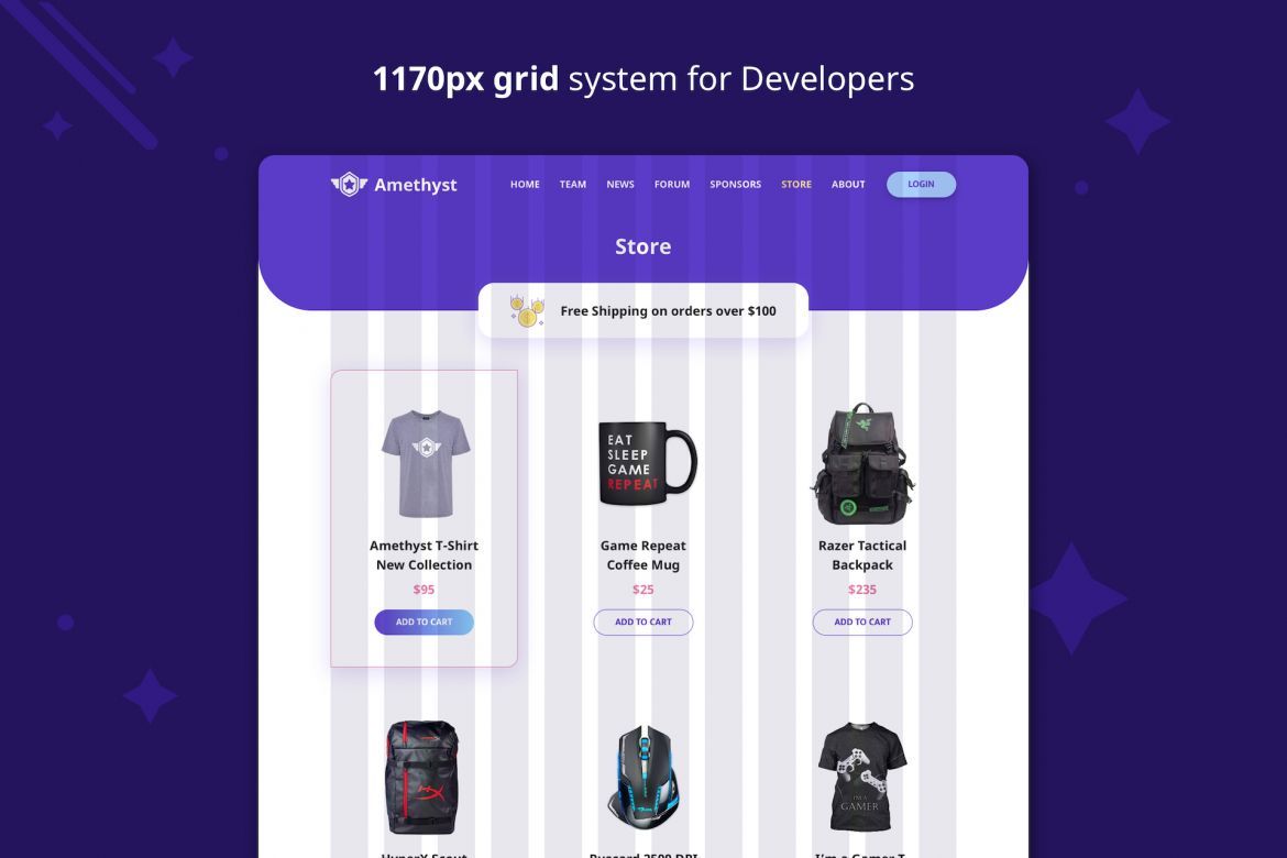 Amethyst - Esports Sketch Template - view 3