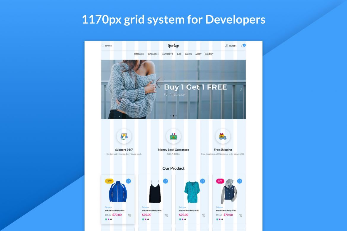 Fluorine | eCommerce Responsive Web UI Kit for Sketch - view 4