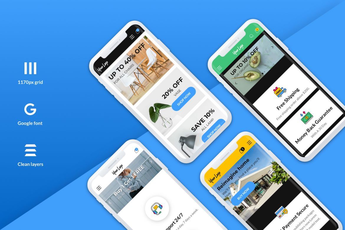Fluorine | eCommerce Responsive Web UI Kit for Sketch - view 6