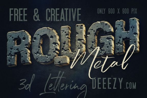 Free Rough Metal 3D Lettering