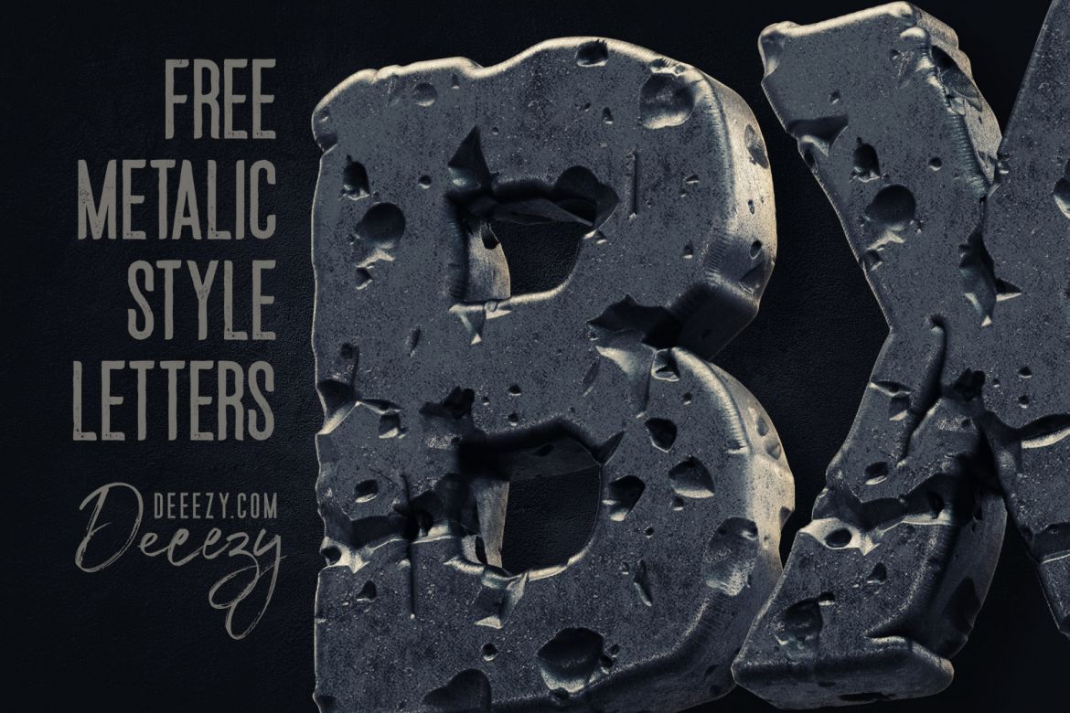 Free Rough Metal 3D Lettering alternate