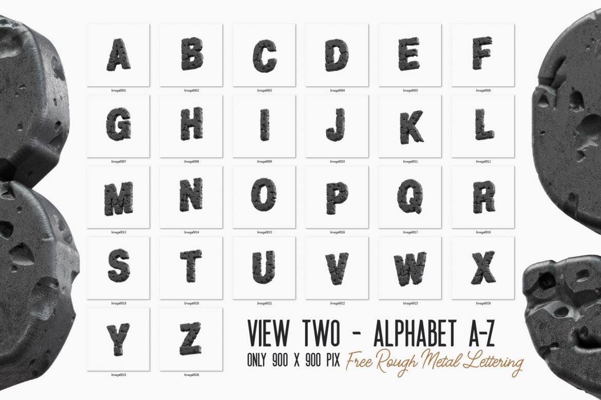 Free Rough Metal 3D Lettering - view 4