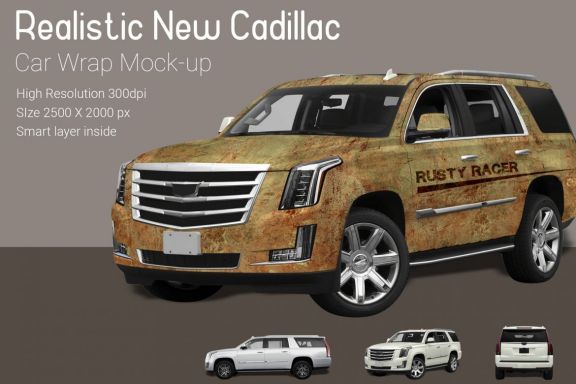 New Cadillac Car Wrap Mock-up