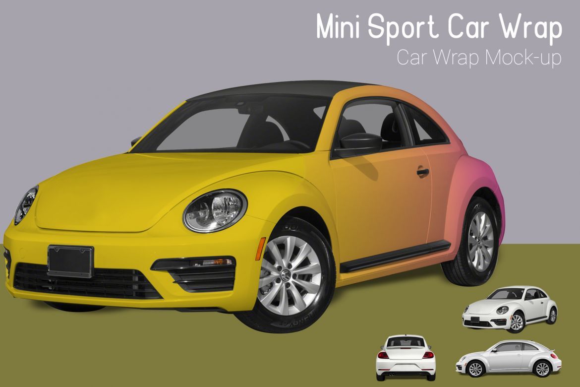 Mini Sport Car Wrap Mock-up alternate