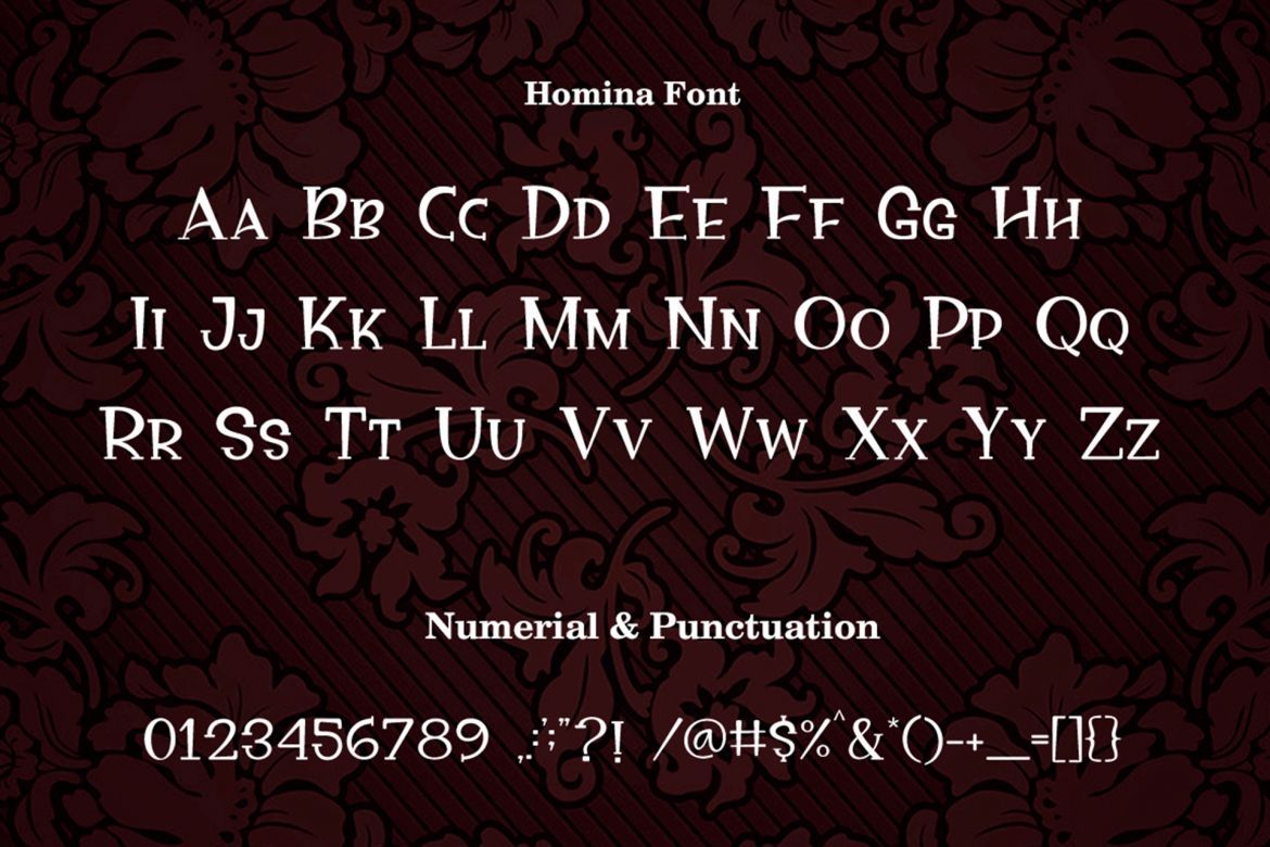 Homina Display Font alternate