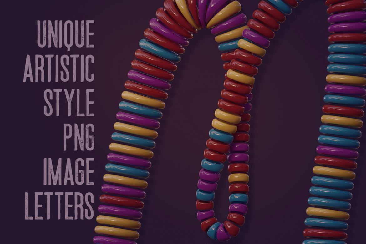 Free Colorful Rings 3D Lettering - view 2