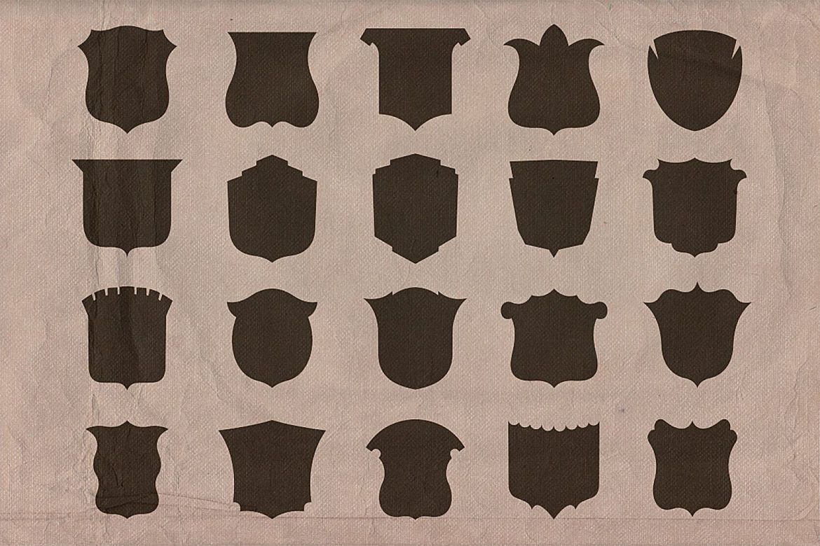 Free Retro & Vintage Shapes - Shields 2 - view 3