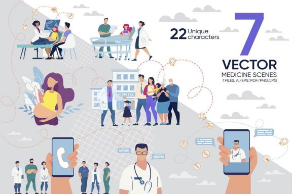 Medicine Scenes Flat Collection