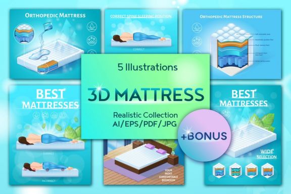 3D Mattress Isometric Design