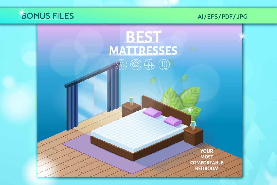 3D Mattress Isometric Design - view 3