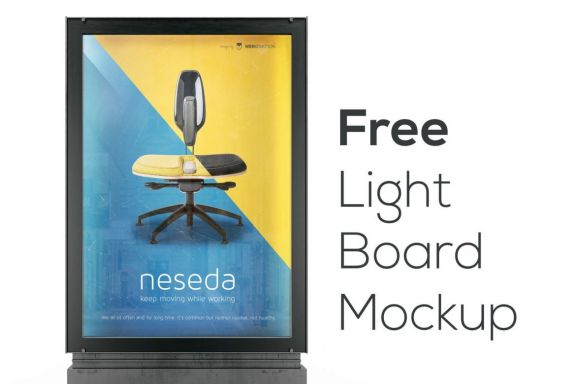 Free Light Board Mockup