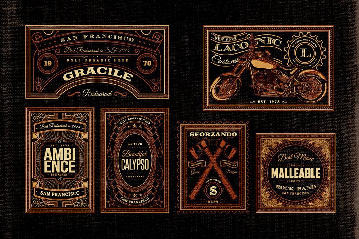 Rectangle Vintage Badges v.1 - view 3