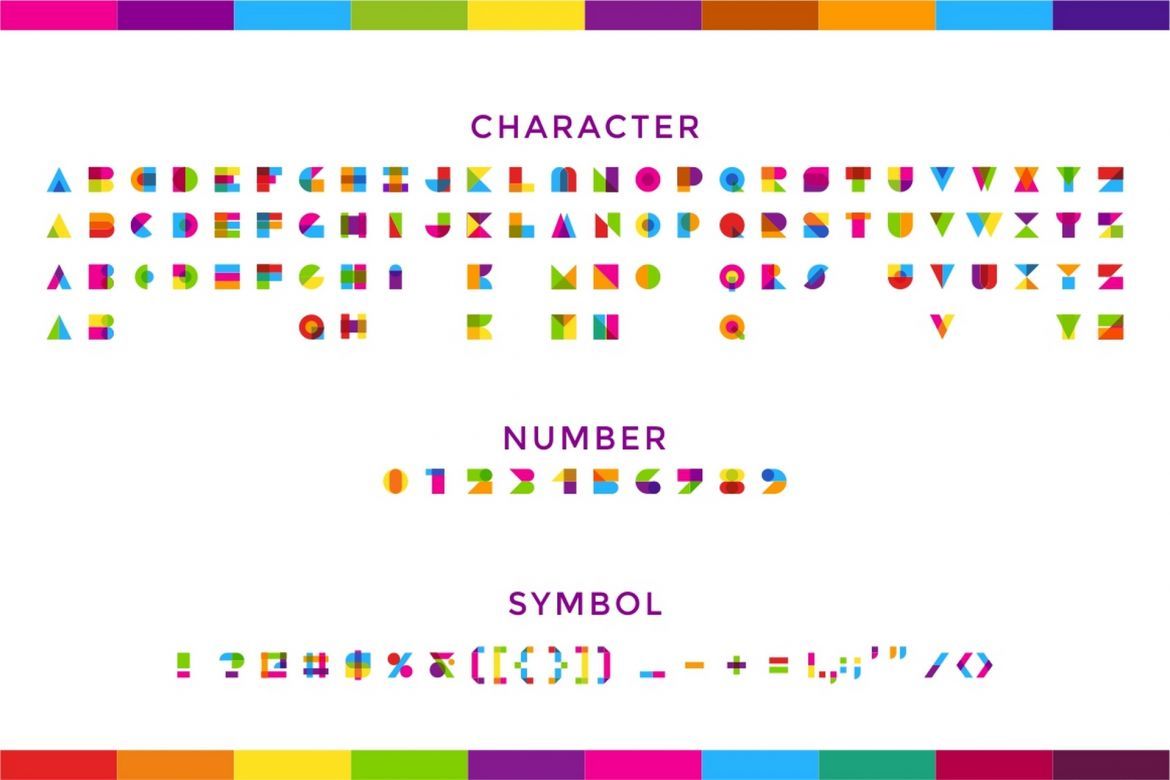 Garis Lengkung - Color Font - view 7