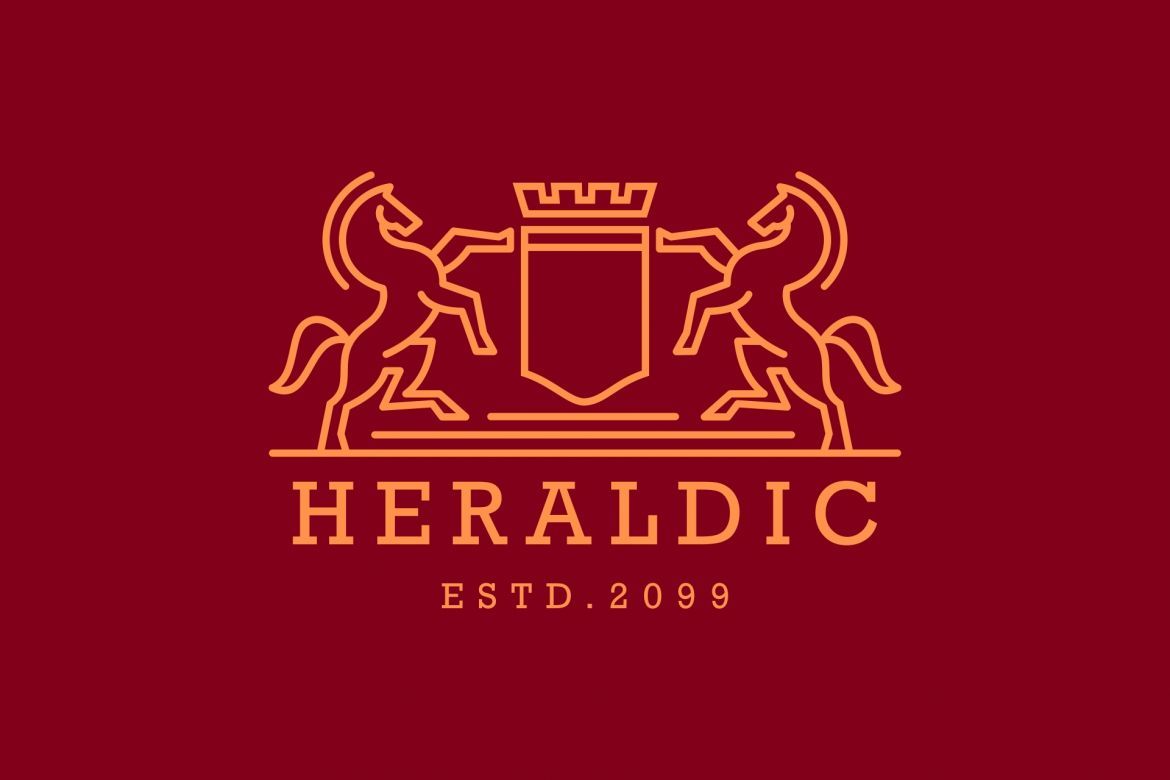 Royal Heraldic Crest Logo - view 4
