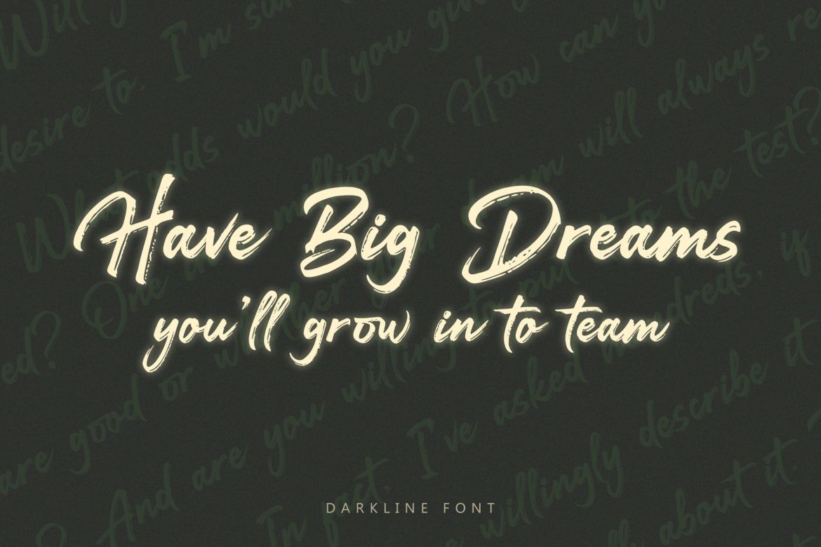 Darkline Brush Font - view 3