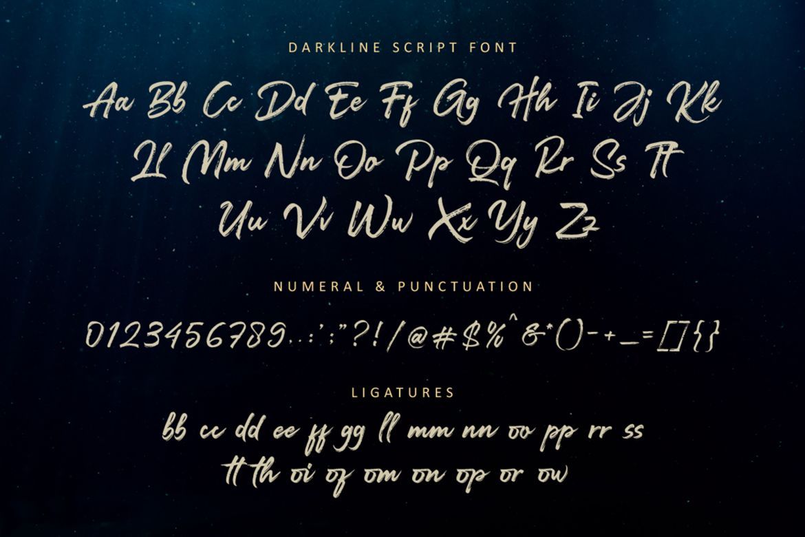 Darkline Brush Font - view 4