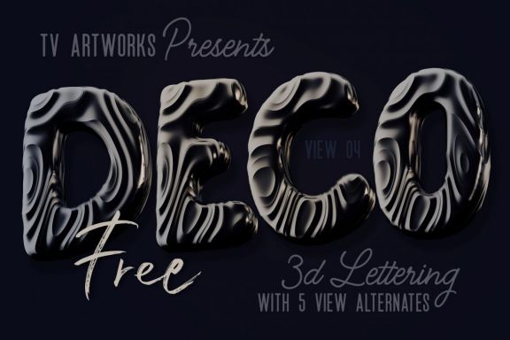 Free Dark Decorative 3D Lettering