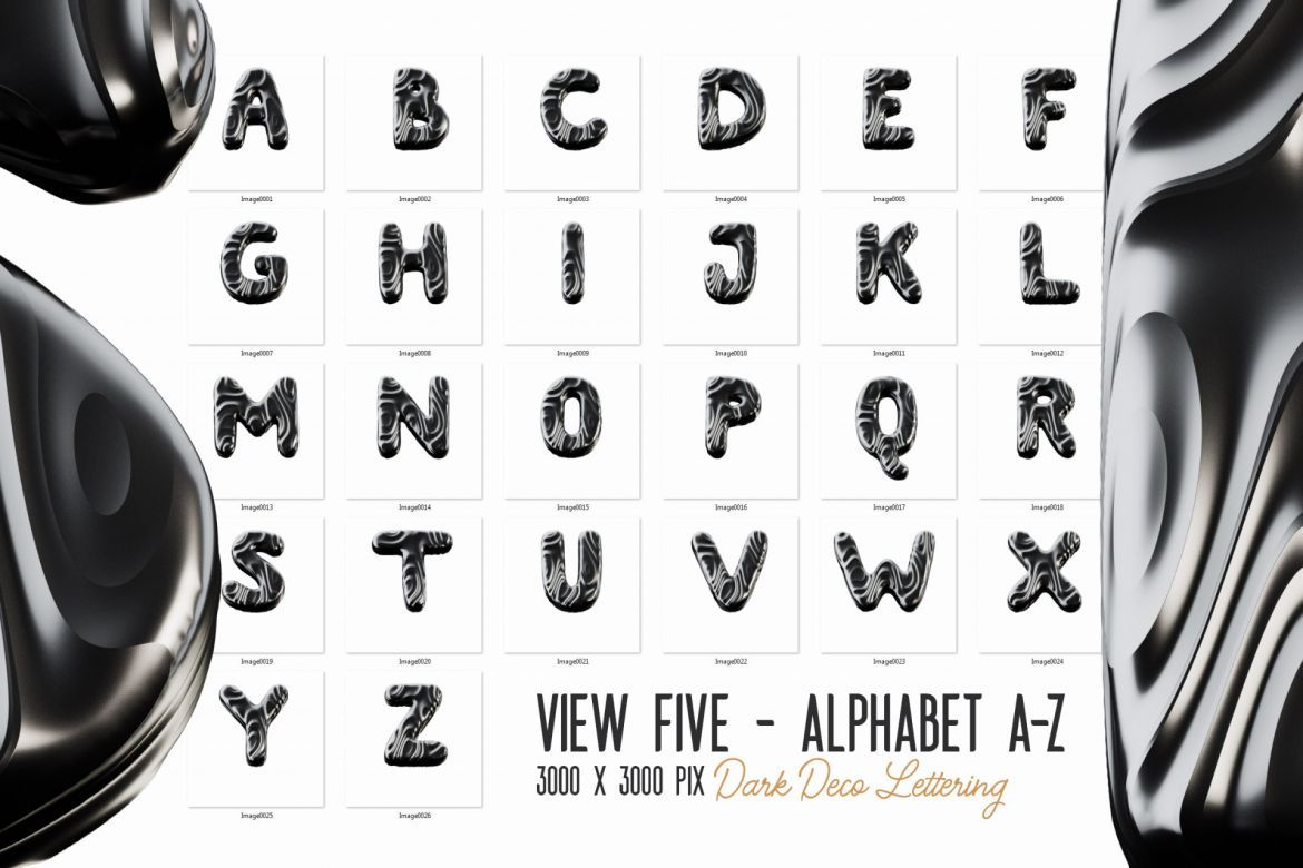 Free Dark Decorative 3D Lettering - view 3