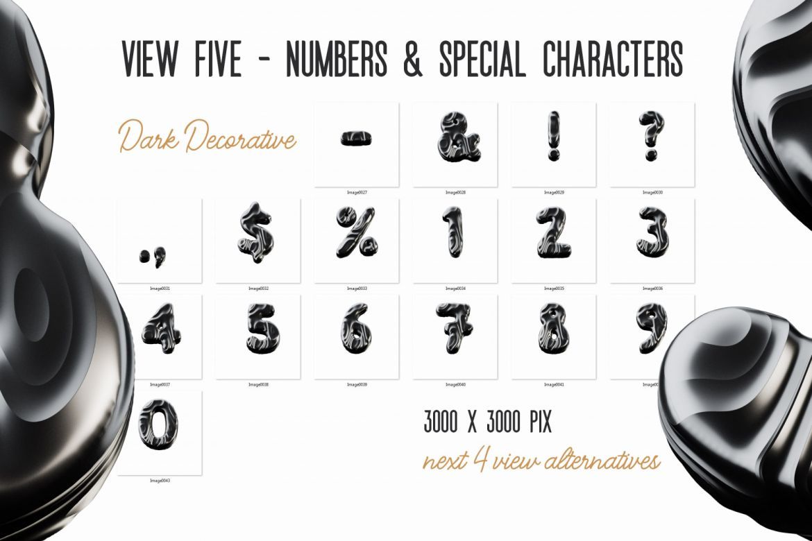 Free Dark Decorative 3D Lettering - view 4