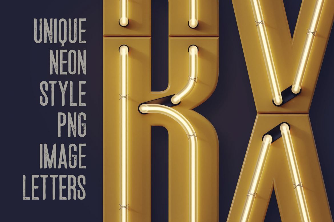 Free Condensed Neon 3D Lettering - view 6