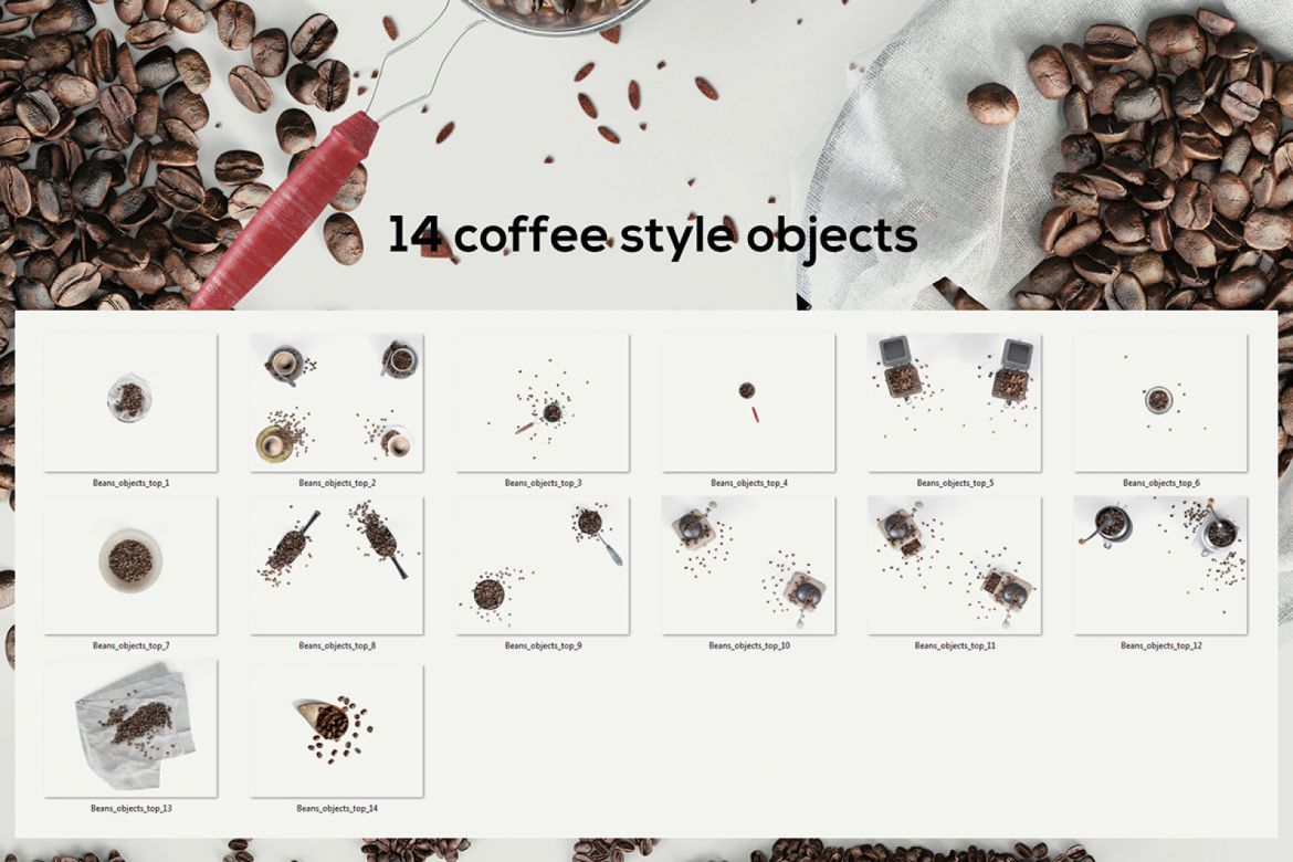 60 Coffee Beans PNG Shapes - view 9