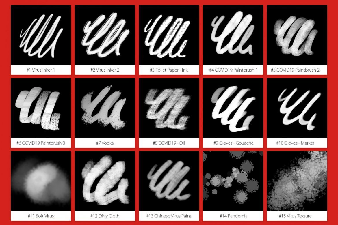 Free Coronavirus COVID-19 Photoshop Brushes alternate