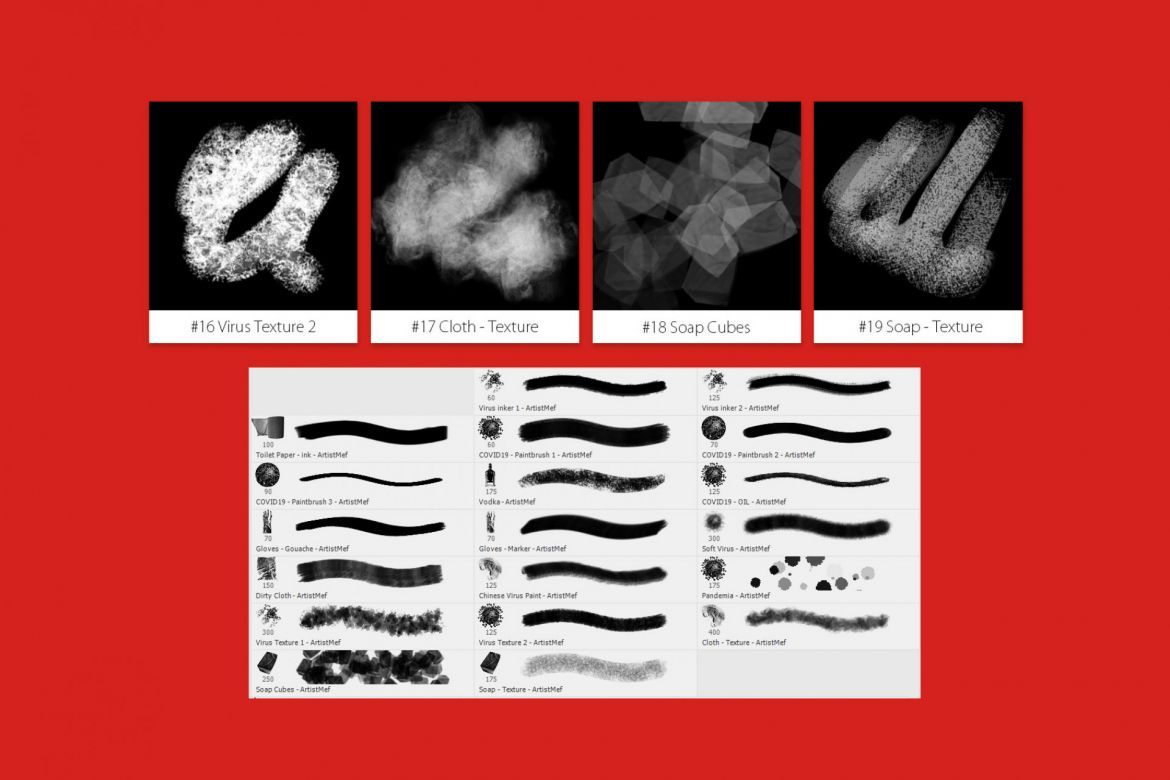Free Coronavirus COVID-19 Photoshop Brushes - view 3