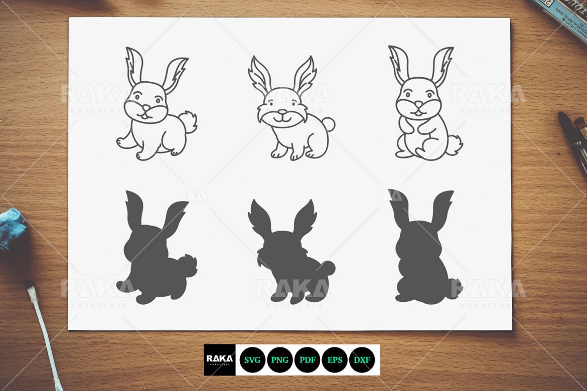 Cute Bunny Vector Illustrations alternate