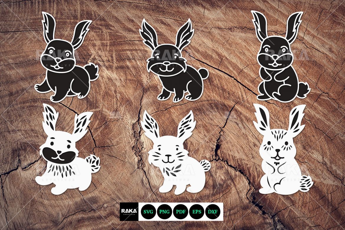 Cute Bunny Vector Illustrations - view 4