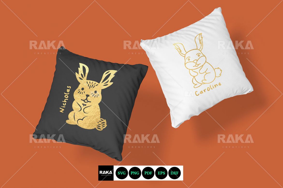 Cute Bunny Vector Illustrations - view 7