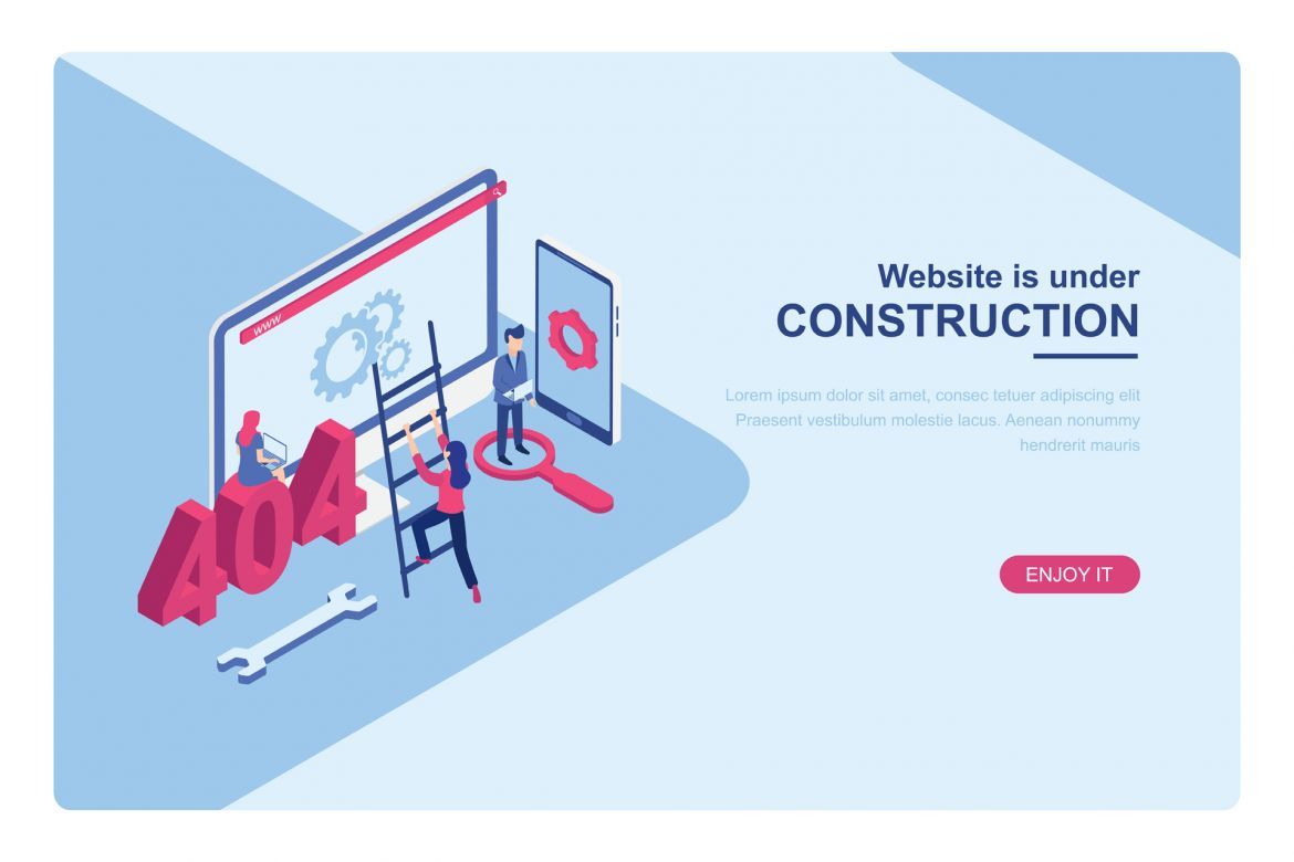Website Landing Page Isometric Illustration alt