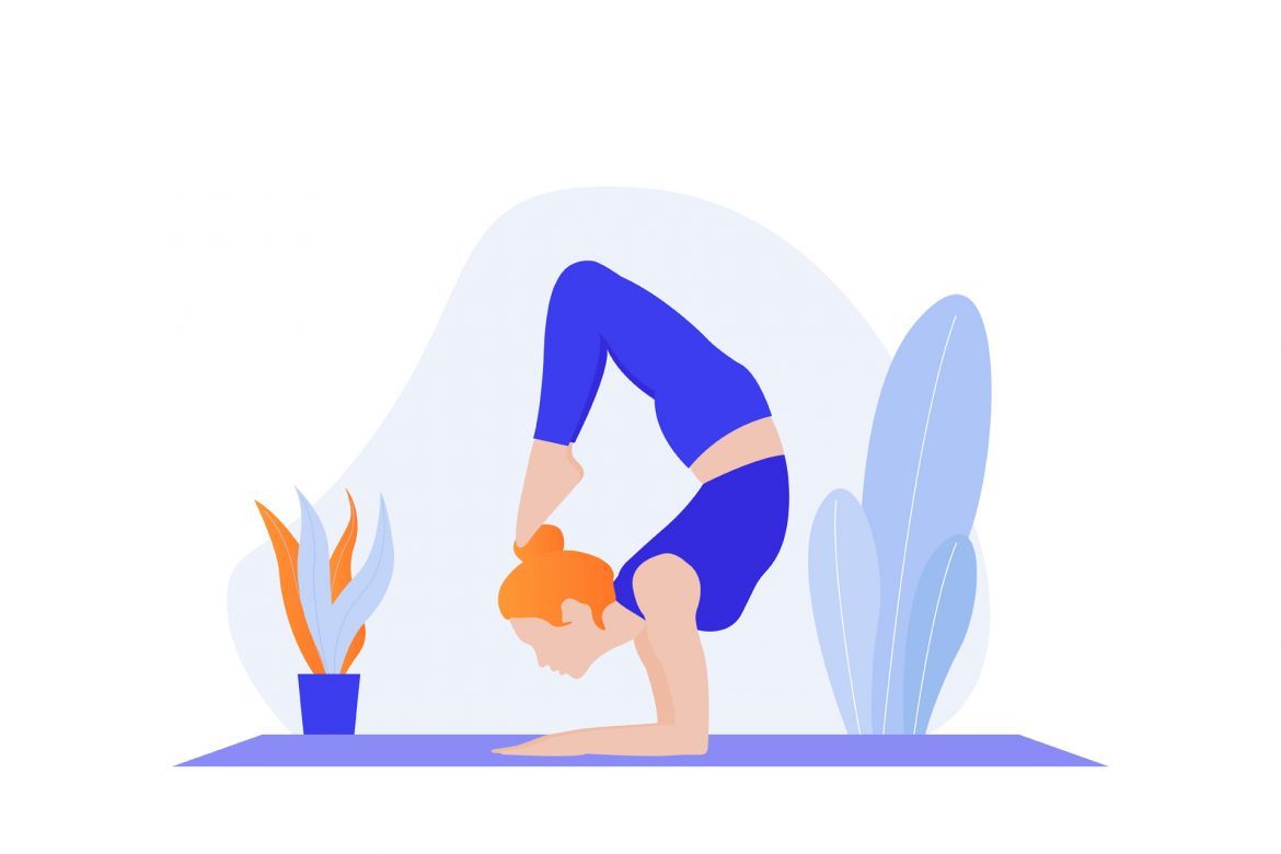 Yoga poses flat illustration alt
