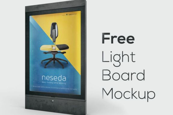 Free Light Board Mockup 2