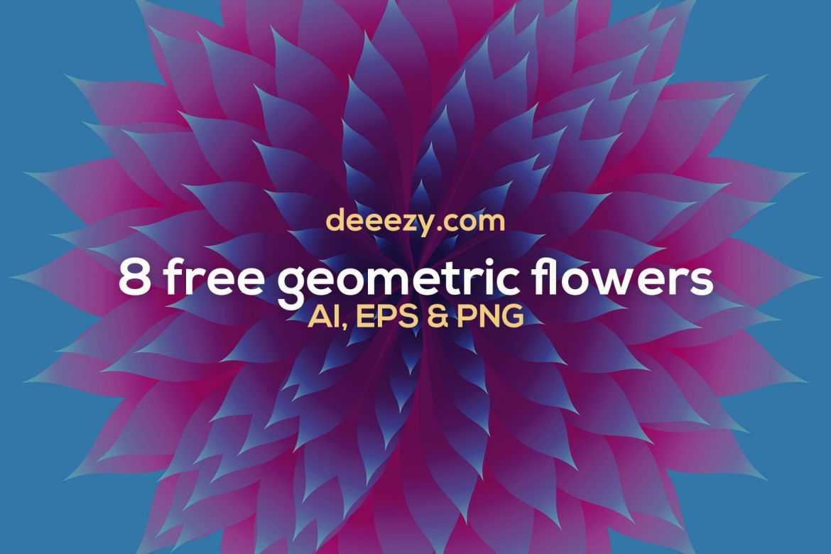 8 Abstract Geometric Flowers - view 2