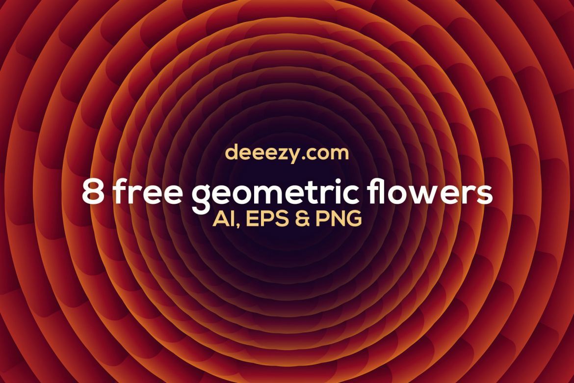 8 Abstract Geometric Flowers - view 3