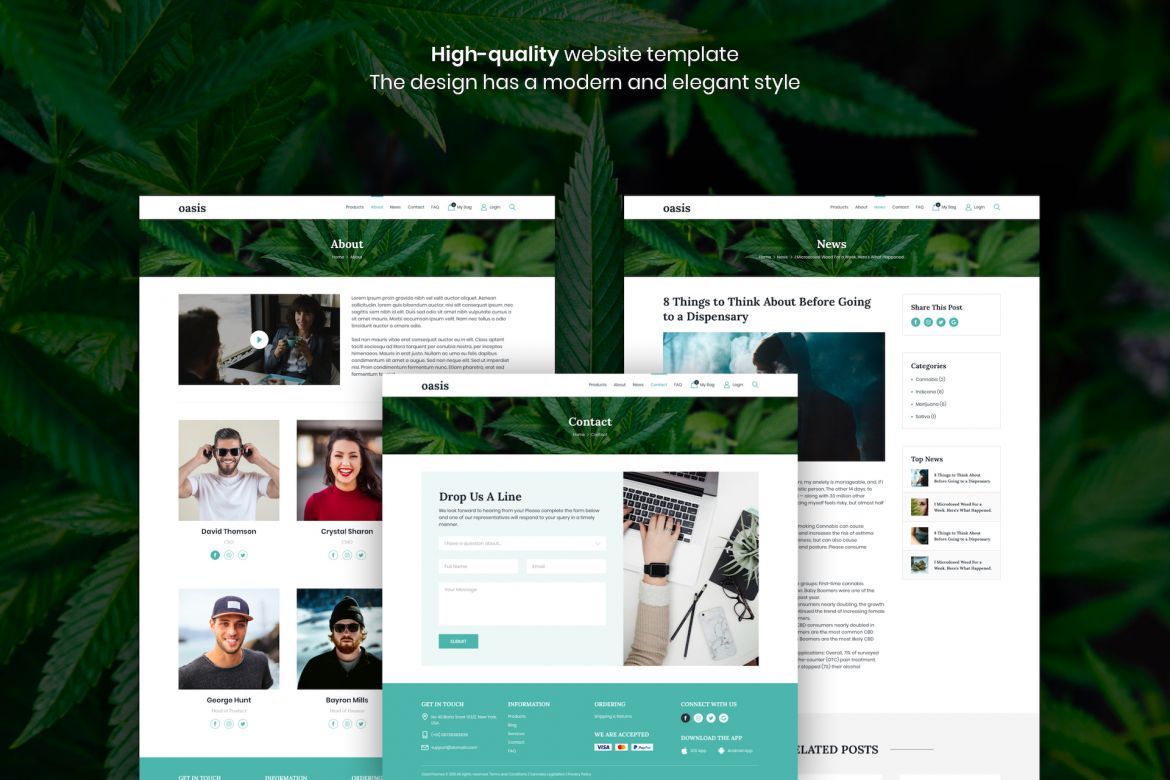 Oasis - Marijuana eCommerce Sketch Template - view 7