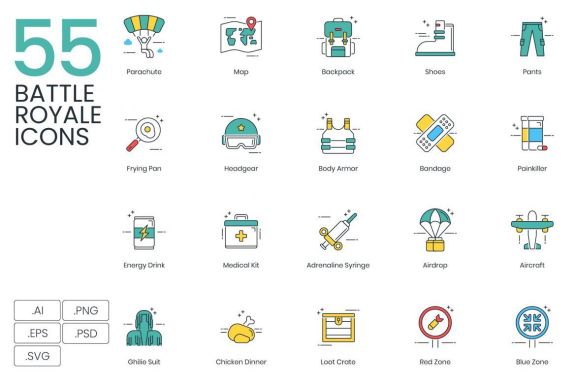 55 Battle Royale Icons | ColorPop