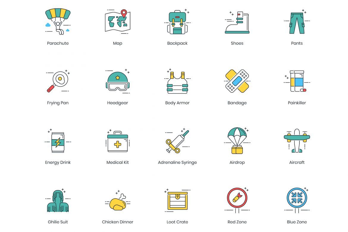 55 Battle Royale Icons | ColorPop alternate