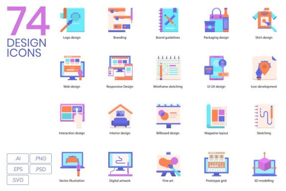 74 Creative Design Icons | Violet