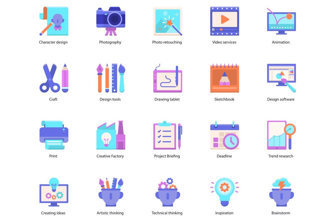 74 Creative Design Icons | Violet - view 3