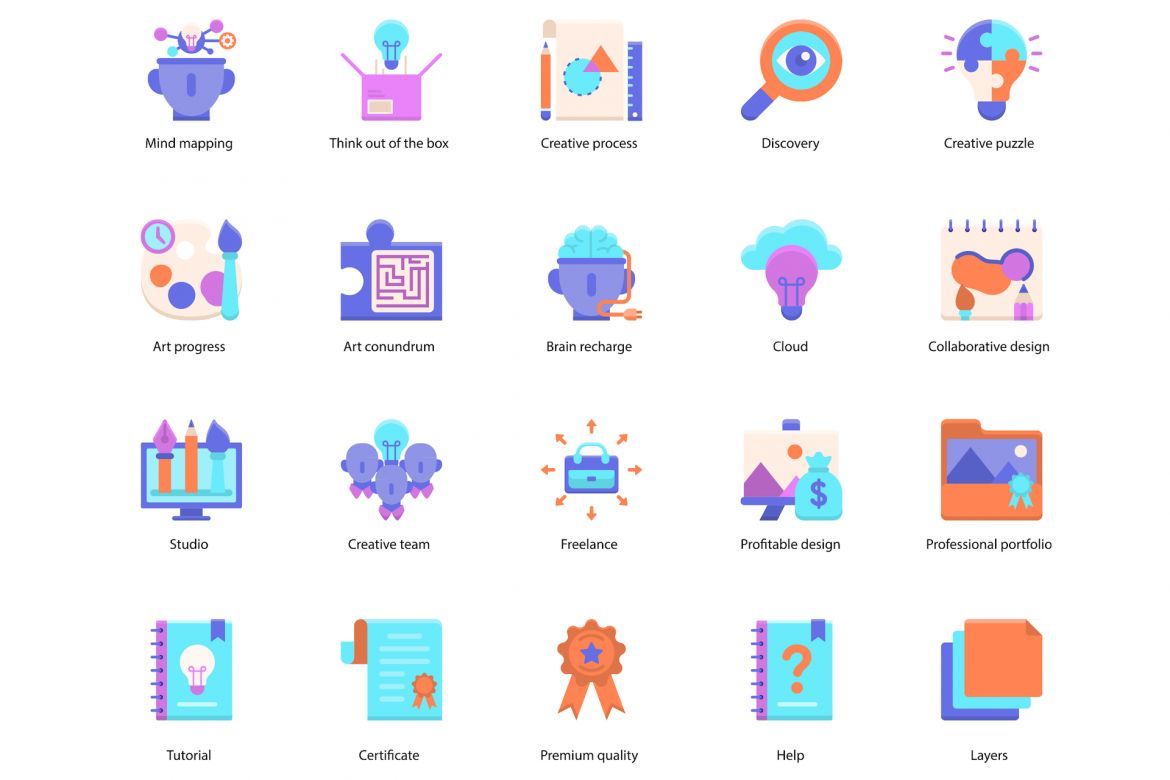 74 Creative Design Icons | Violet - view 4