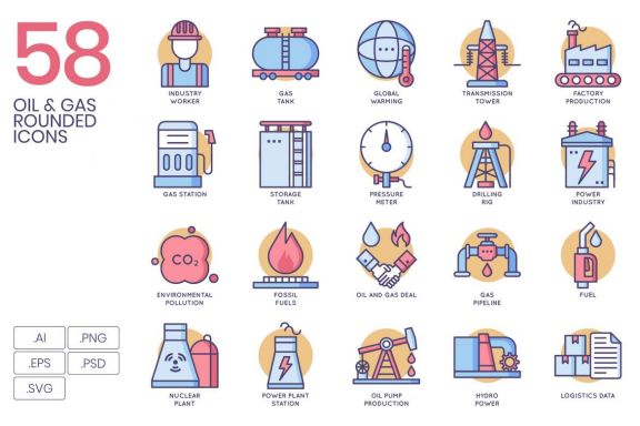 58 Oil & Gas Icons | Butterscotch